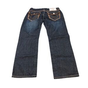 True Religion Joey Super T Jeans Mens 38 Blue Contrast Stitch 24-870BRBTE
